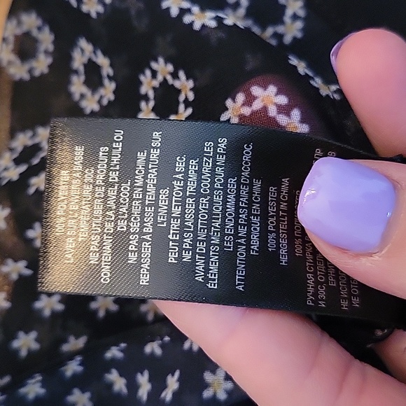 Ted Baker London Sheer Poncho Style Blouse Floral Hearts Navy Small - Picture 4 of 9